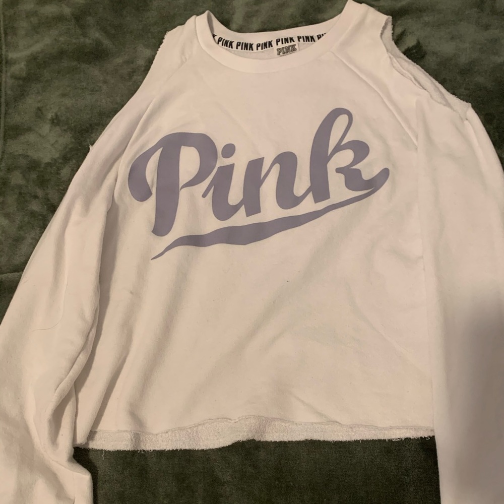 Pink Victoria Secret Off the Shoulder Crew Neck